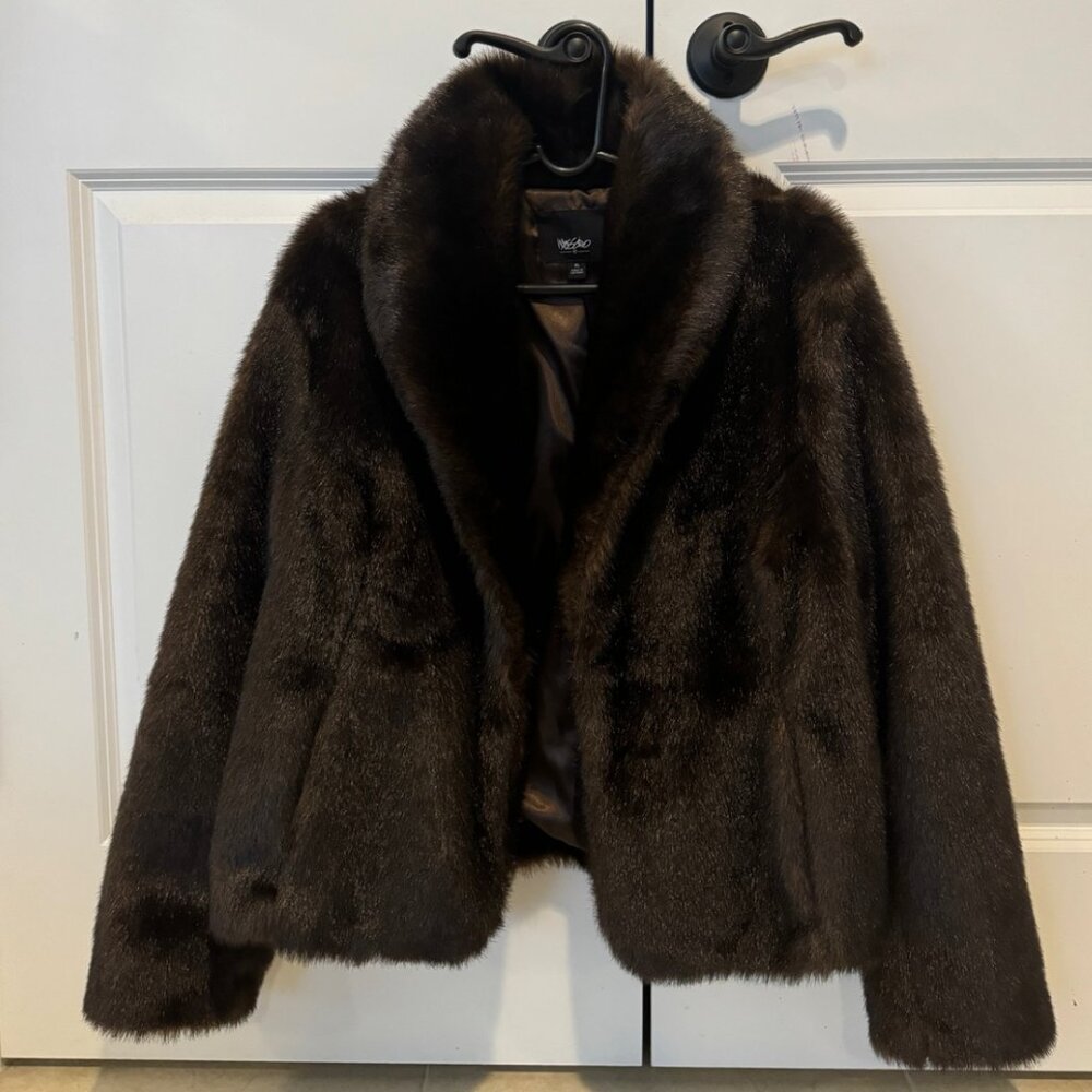 Mossimo Brown Faux Fur Jacket XL (Fits like Large)